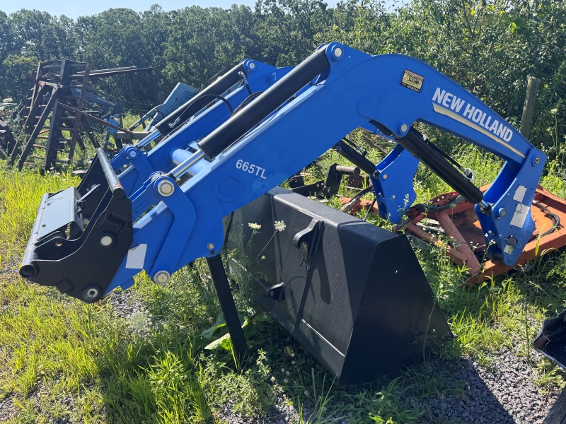 Used New Holland 665TL loader at Baker & Sons Equipment in Ohio