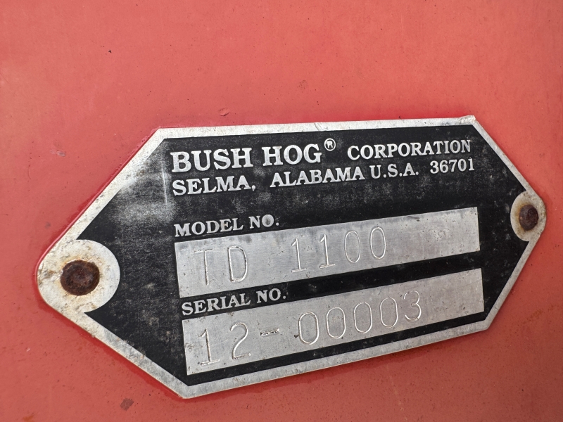 2000 Bush Hog TD1100 finish mower for sale at Baker & Sons Equipment in Ohio
