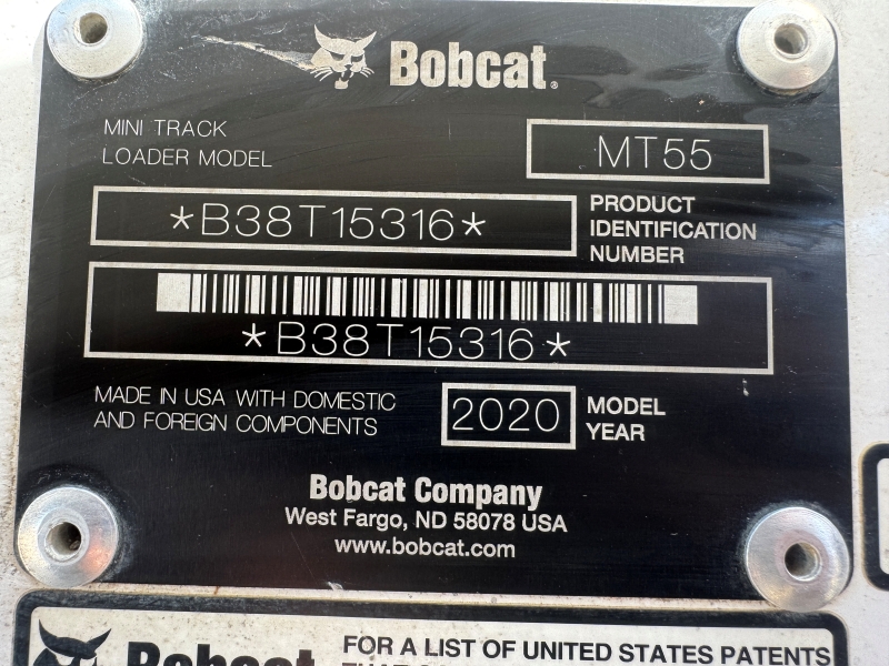 2020 Bobcat MT55 mini track skidsteer in stock at Baker & Sons Equipment in Ohio