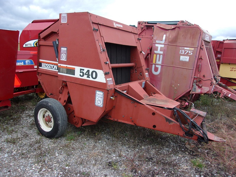 used Hesston 540 round baler for sale at Baker and Sons Equipment in Ohio