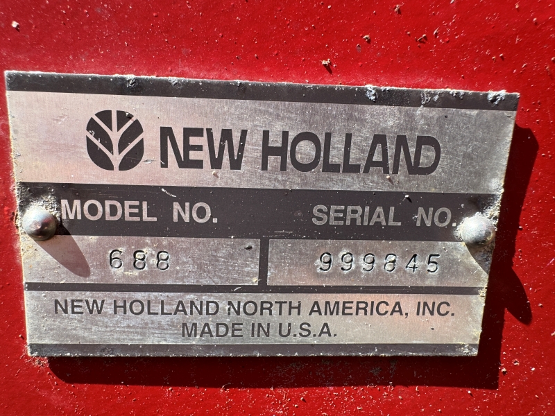 2000 New Holland 688 round baler for sale at Baker and Sons Equipment in Ohio