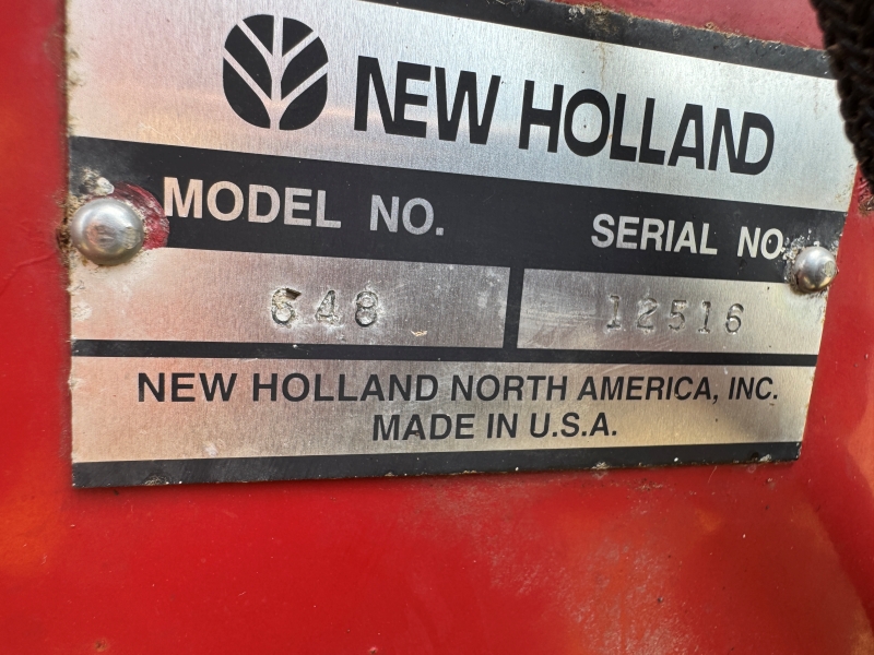 2001 New Holland 648 round baler for sale at Baker and Sons Equipment in Ohio