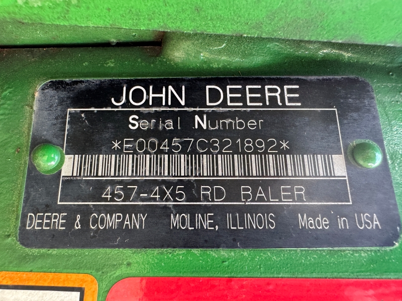2006 John Deere 457 round baler at Baker and Sons Equipment in Ohio