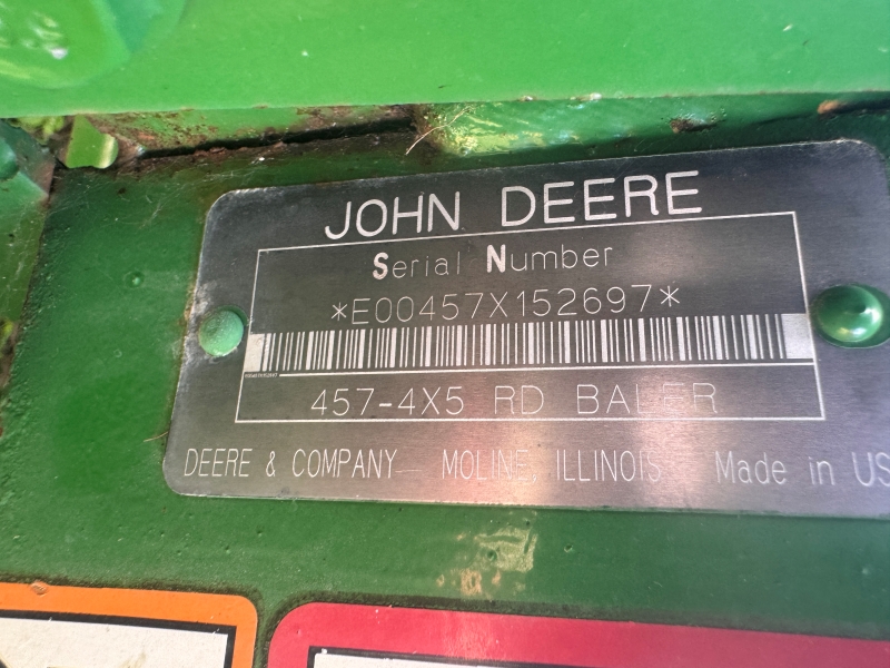 2001 John Deere 457 round baler at Baker & Sons Equipment in Ohio