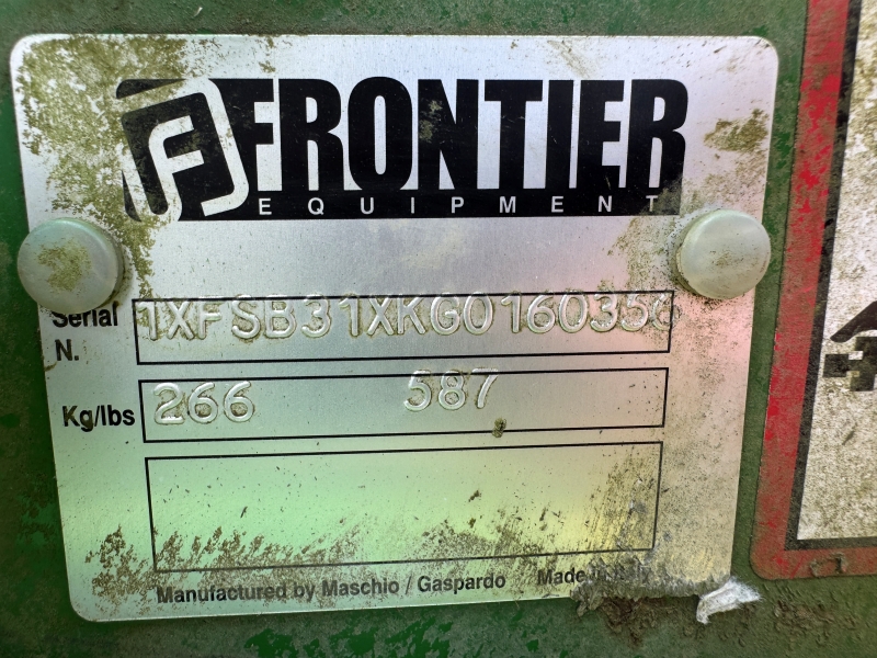 2016 Frontier SB3108 sickle bar mower for sale at Baker and Sons in Ohio