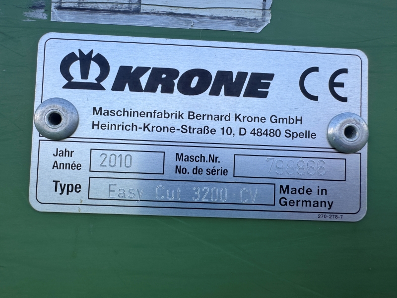 2010 Krone EC3200CV discbine is for sale at Baker and Sons Equipment in Ohio