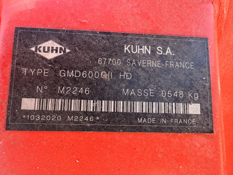 2012 Kuhn GMD600GIIHD disc mower for sale at Baker & Sons Equipment in Ohio