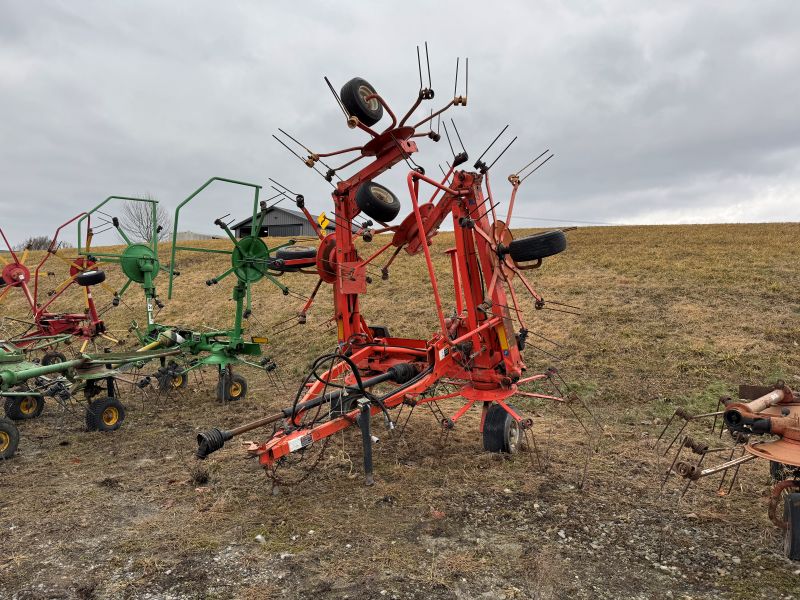 used Kuhn GF7802THA tedder in stock at Baker & Sons Equipment in Ohio