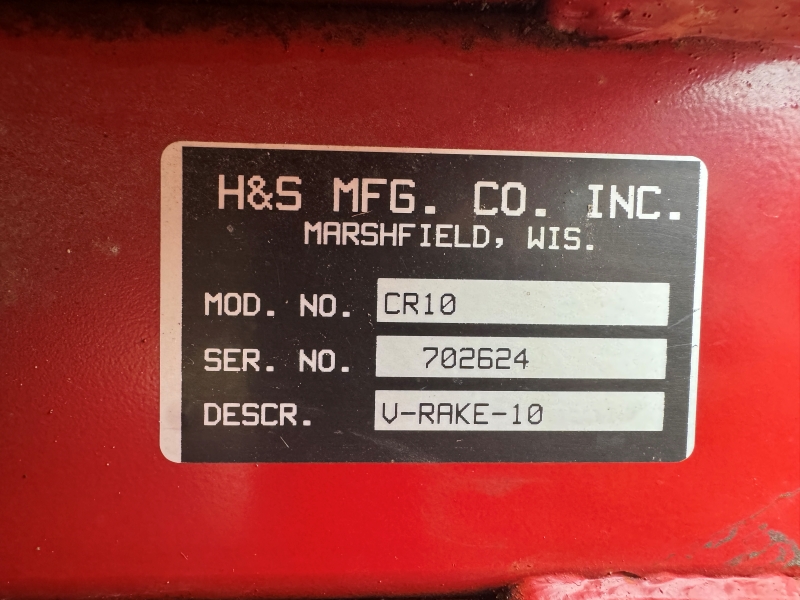 Used H & S CR10 rake for sale at Baker & Sons Equipment in Ohio