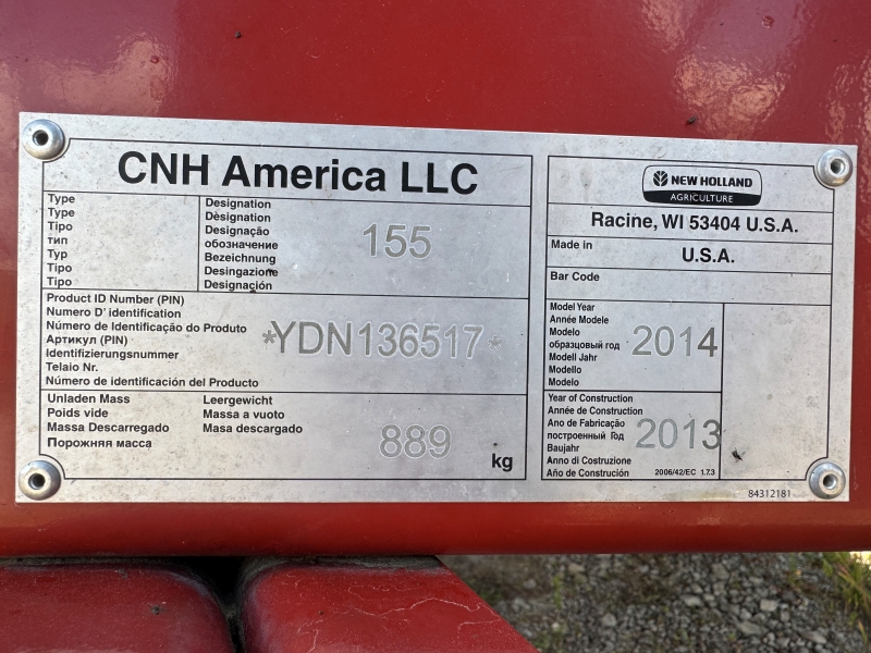 2014 New Holland 155 manure spreader at Baker & Sons Equipment in Ohio