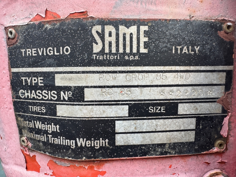 Used Same Row Crop 85 tractor at Baker & Sons Equipment in Ohio