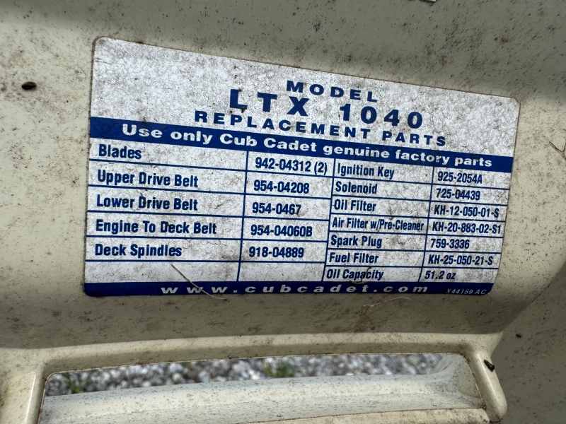 Used Cub Cadet LTX1040 tractor for sale at baker and sons equipment in ohio
