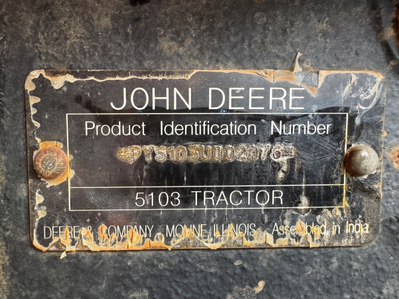 2004 John Deere 5103 tractor at Baker & Sons Equipment in Ohio