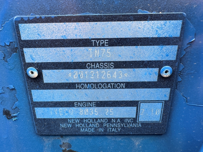 2000 New Holland TN75 tractor at Baker & Sons Equipment in Ohio