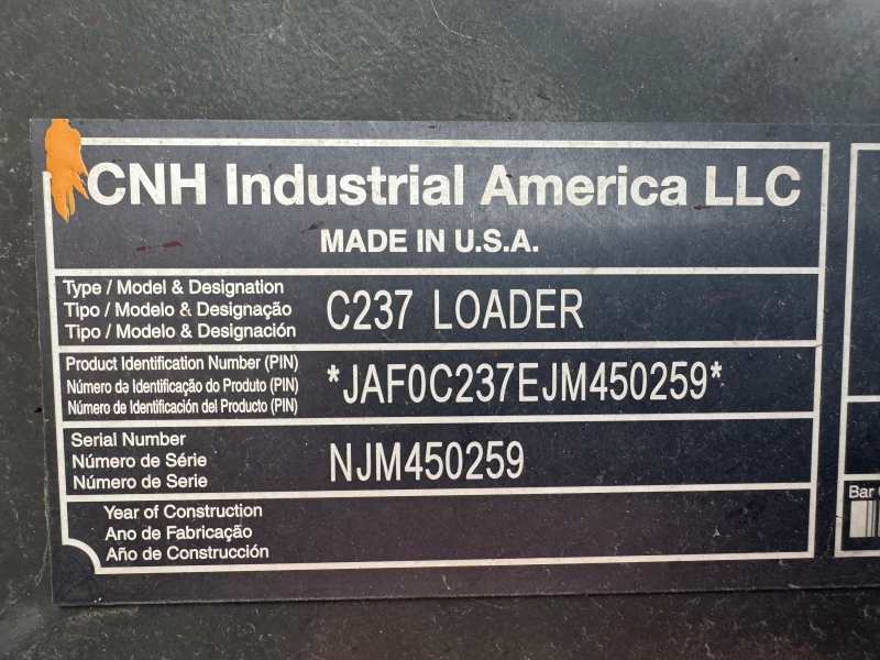 2018 New Holland C237 skidsteer for sale at Baker & Sons Equipment in Ohio