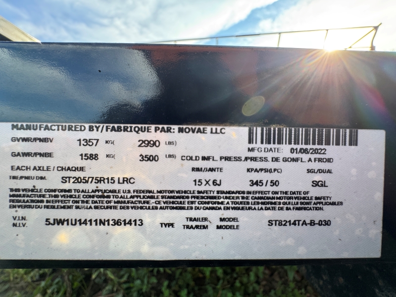 2022 Sure-Trac ST8214TA-B-030 trailer at Baker & Sons Equipment in Ohio