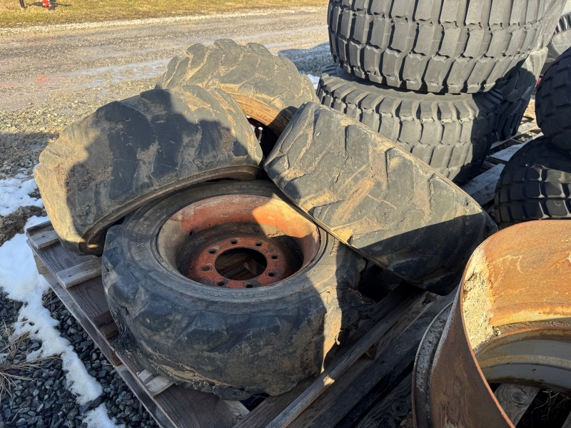 Used Solideal 10X16.5 skidsteer tires in stock at Baker & Sons in Ohio