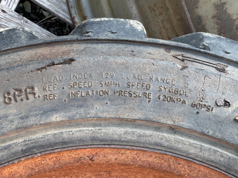 Used Solideal 10X16.5 skidsteer tires in stock at Baker & Sons in Ohio