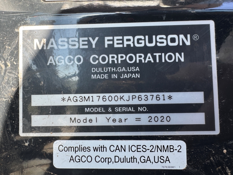 2020 Massey Ferguson 1760M tractor for sale at Baker & Sons Equipment in ohio