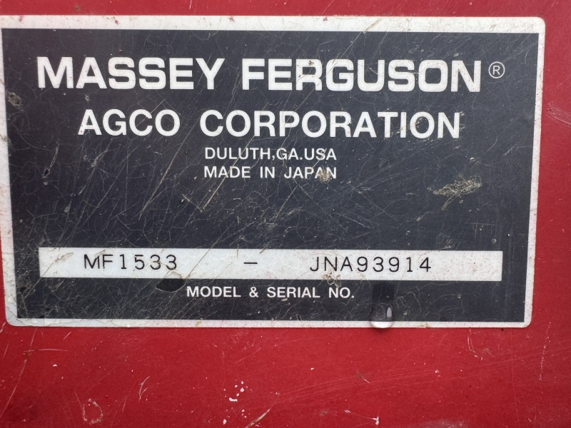 2004 Massey Ferguson 1533 tractor at Baker & Sons Equipment in Ohio